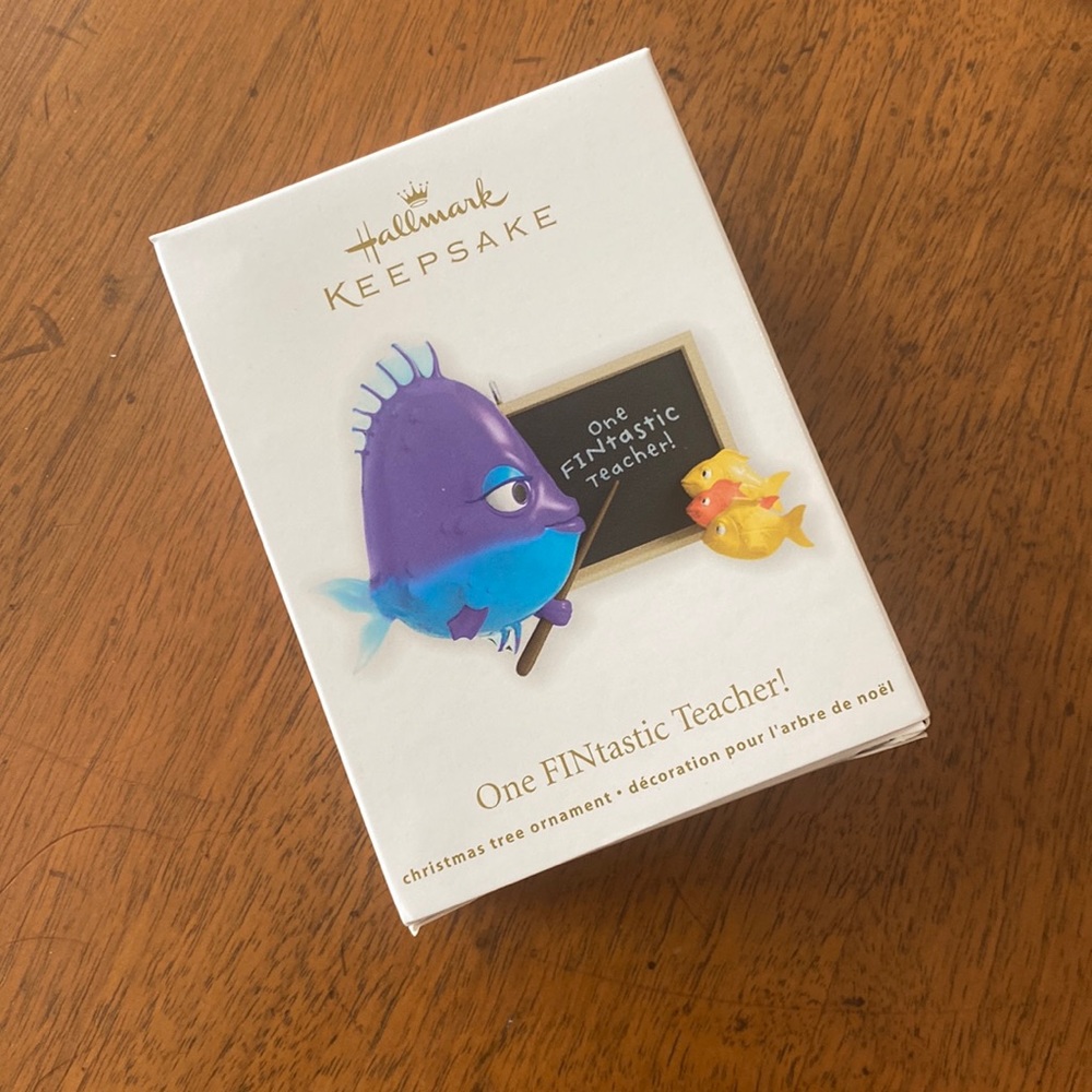 Hallmark keepsake ornament: One FINtastic Teacher! New, never opened, RARE!
